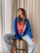 Load image into Gallery viewer, Detroit Pistons, NBA One of a KIND Vintage Sweatshirt with Crystal Star Design, Custom Crystal Name &amp; Number
