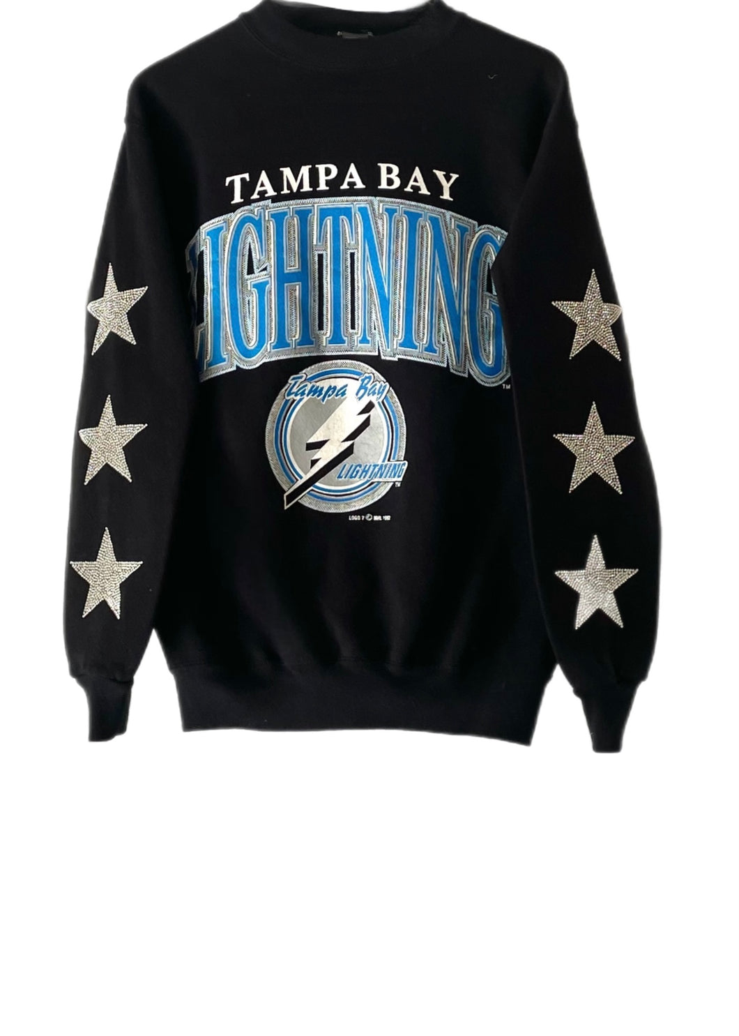 Tampa Bay Lightning, NHL One of a KIND Vintage “Rare Find” Sweatshirt with Three Crystal Star Design