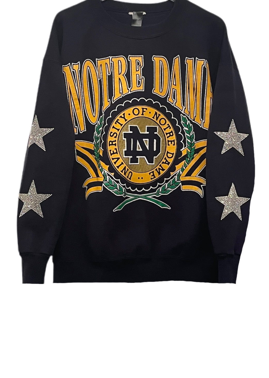 Notre Dame University, One of a KIND Vintage Sweatshirt with Crystal Star Design