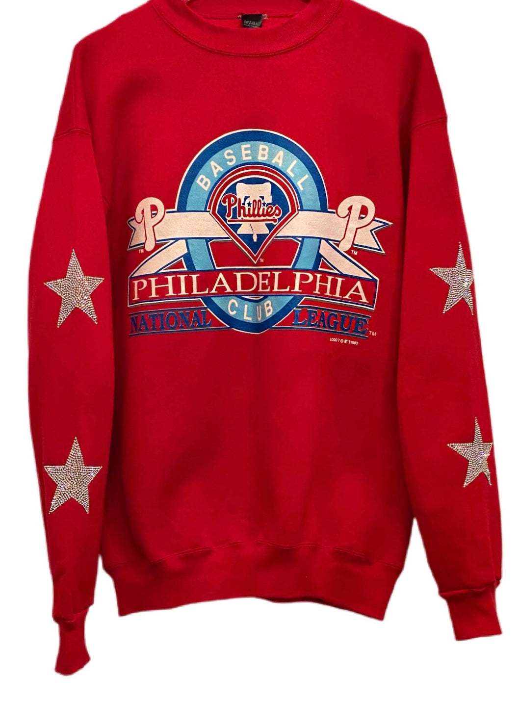 Philadelphia Phillies, MLB One of a KIND Vintage Sweatshirt with Crystal Star Design