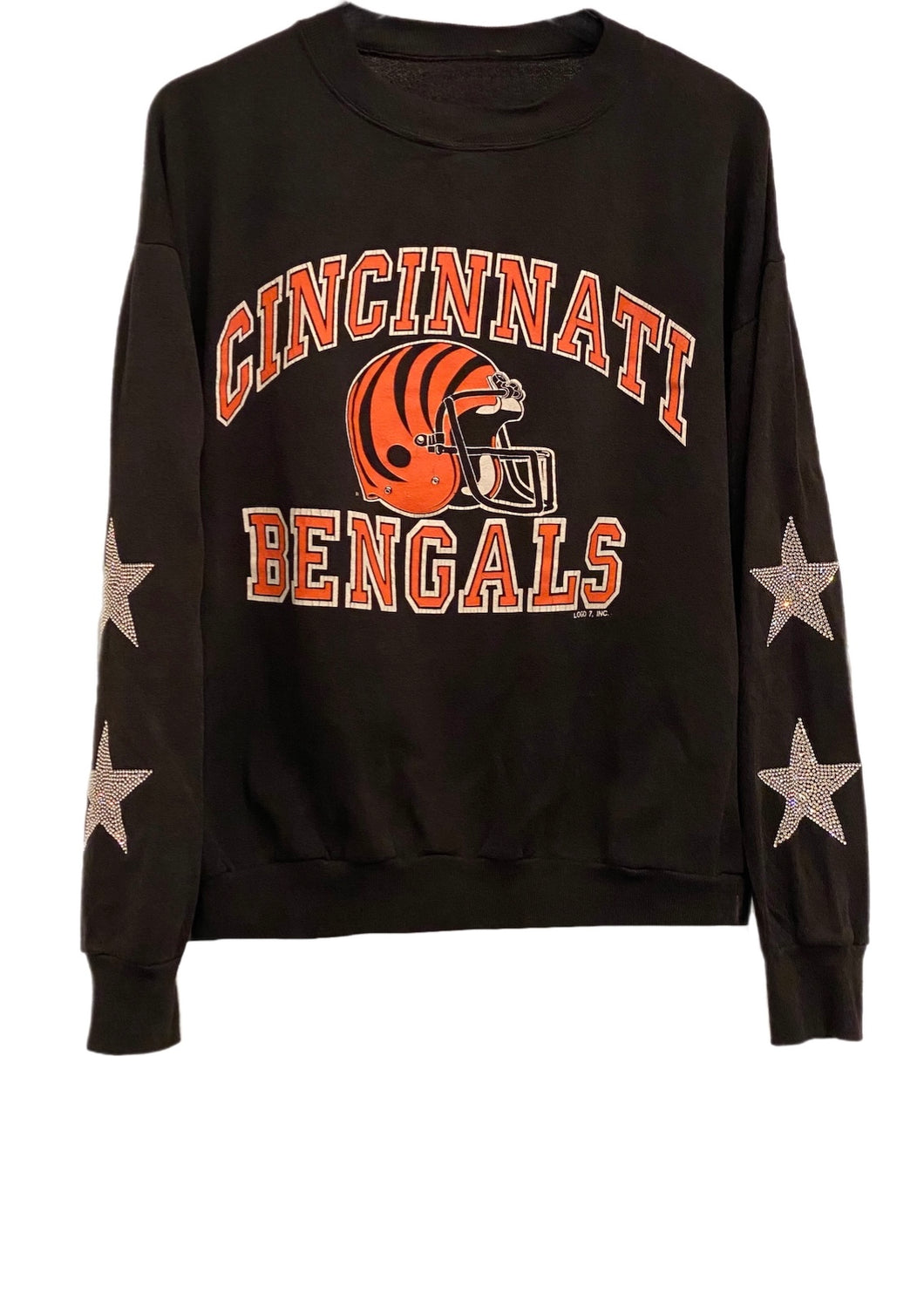 Cincinnati Bengals, Football One of a KIND Vintage Sweatshirt with Crystal Star Design