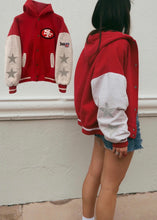 Load image into Gallery viewer, San Francisco 49ers, Football “Rare Find” One of a KIND Vintage Button Up Hoodie with Crystal Star Design
