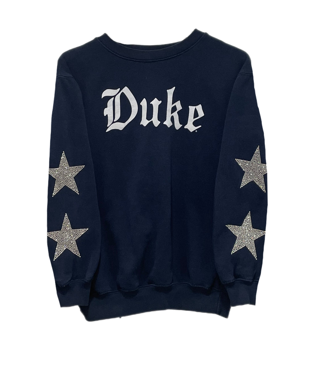 Duke Univeristy, One of a KIND Vintage Sweatshirt with Crystal Star Design