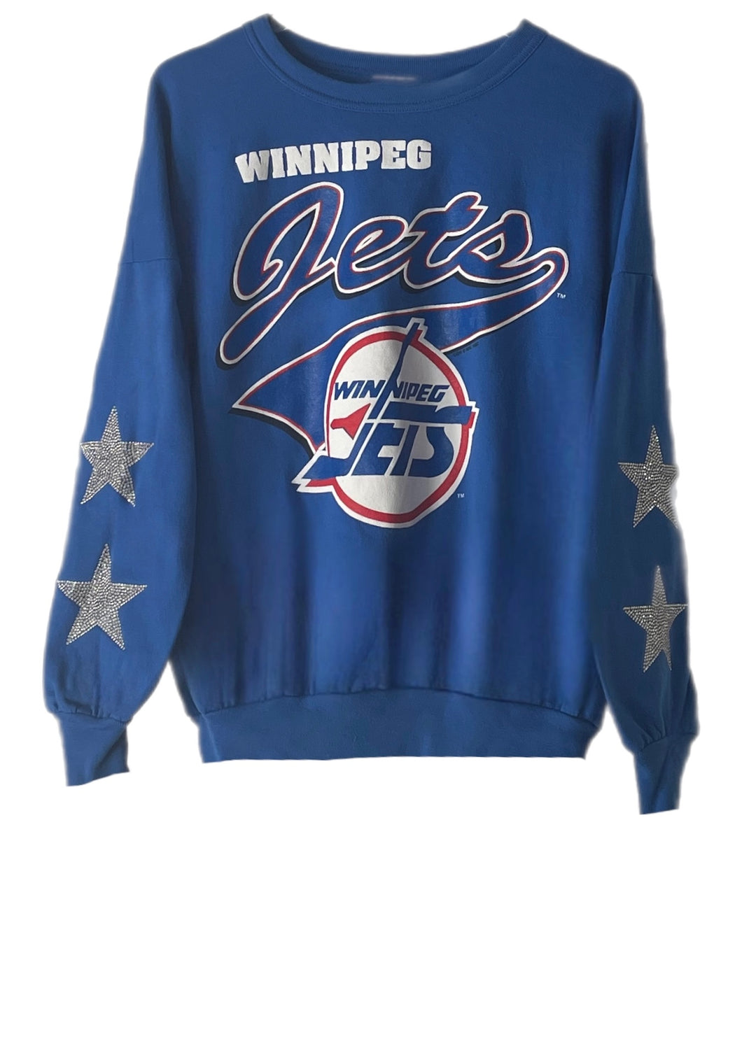 Winnipeg Jets, NHL “Rare Find” One of a KIND Vintage Sweatshirt with Crystal Star Design