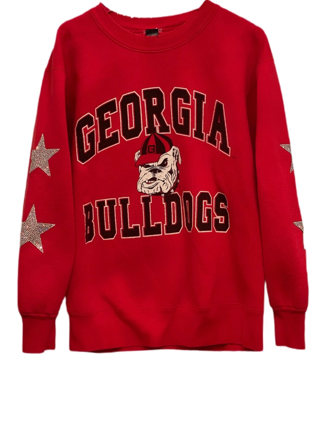 University of Georgia, One of a KIND Vintage Bulldogs Sweatshirt with Crystal Star Design
