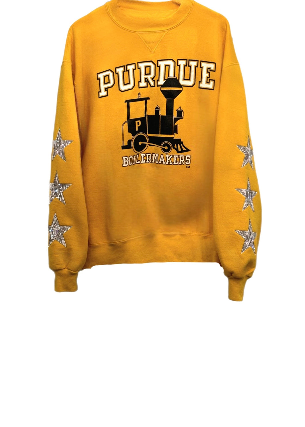 Purdue University, One of a KIND Vintage Sweatshirt with Three Crystal Star Design