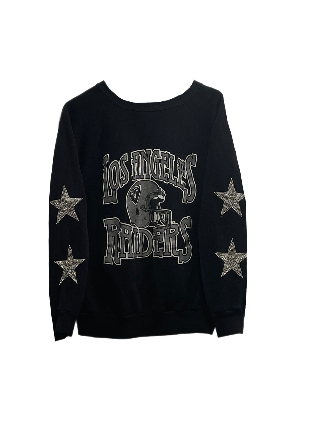 Las Vegas Raiders, NFL One of a KIND Vintage Sweatshirt with Crystal Star Design