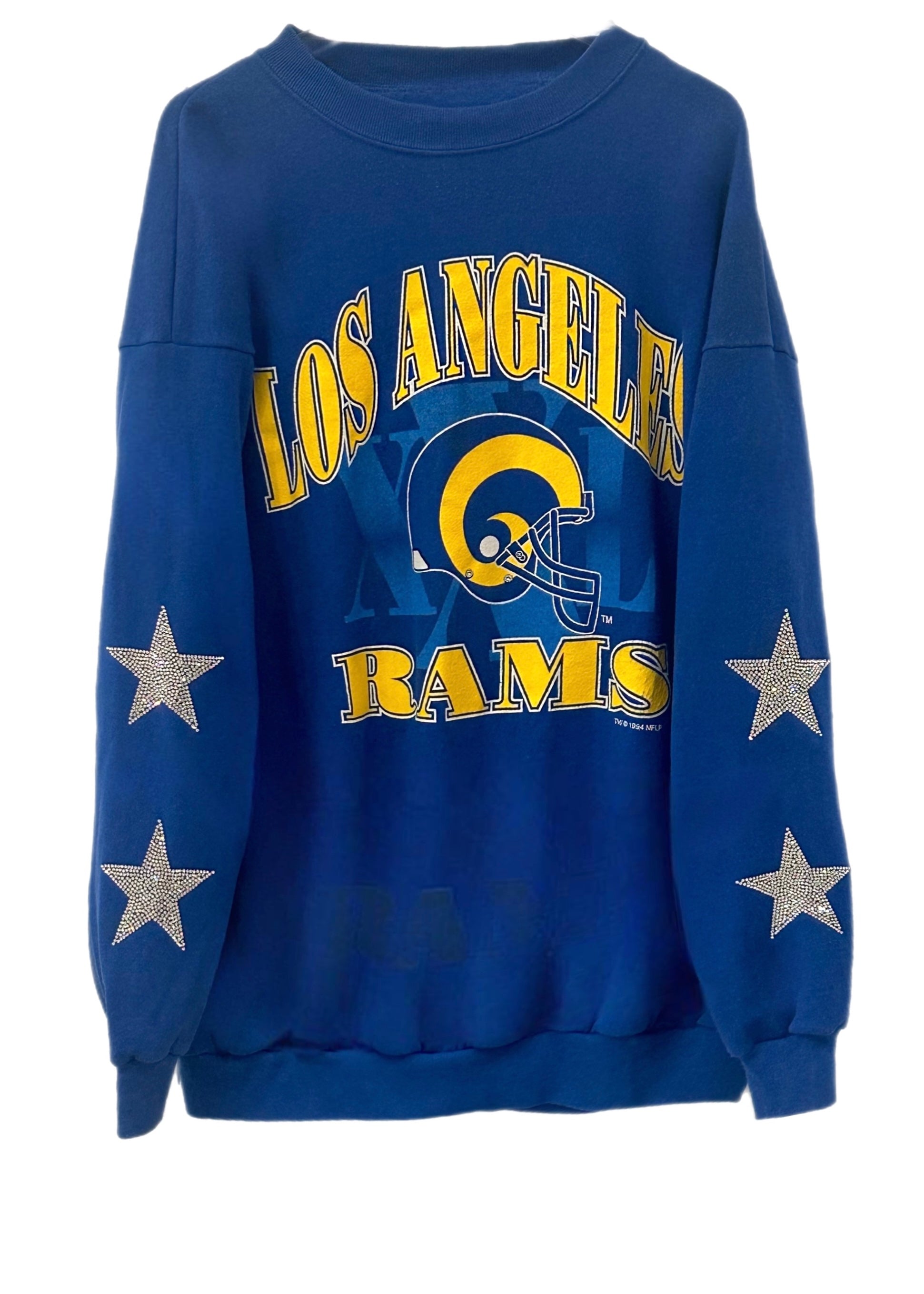 Los Angeles Rams, NFL One of a KIND Vintage LA Rams Sweatshirt with Cr –  ShopCrystalRags