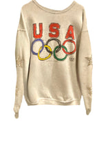 Load image into Gallery viewer, USA Olympics, One of a KIND Vintage Sweatshirt with Crystal Star Design
