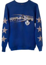 Load image into Gallery viewer, Toronto Maple Leafs, NHL One of a KIND Vintage Sweatshirt with Three Crystal Stars Design
