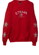 Load image into Gallery viewer, University of Utah, One of a KIND Vintage Sweatshirt with Three Crystal Star Design
