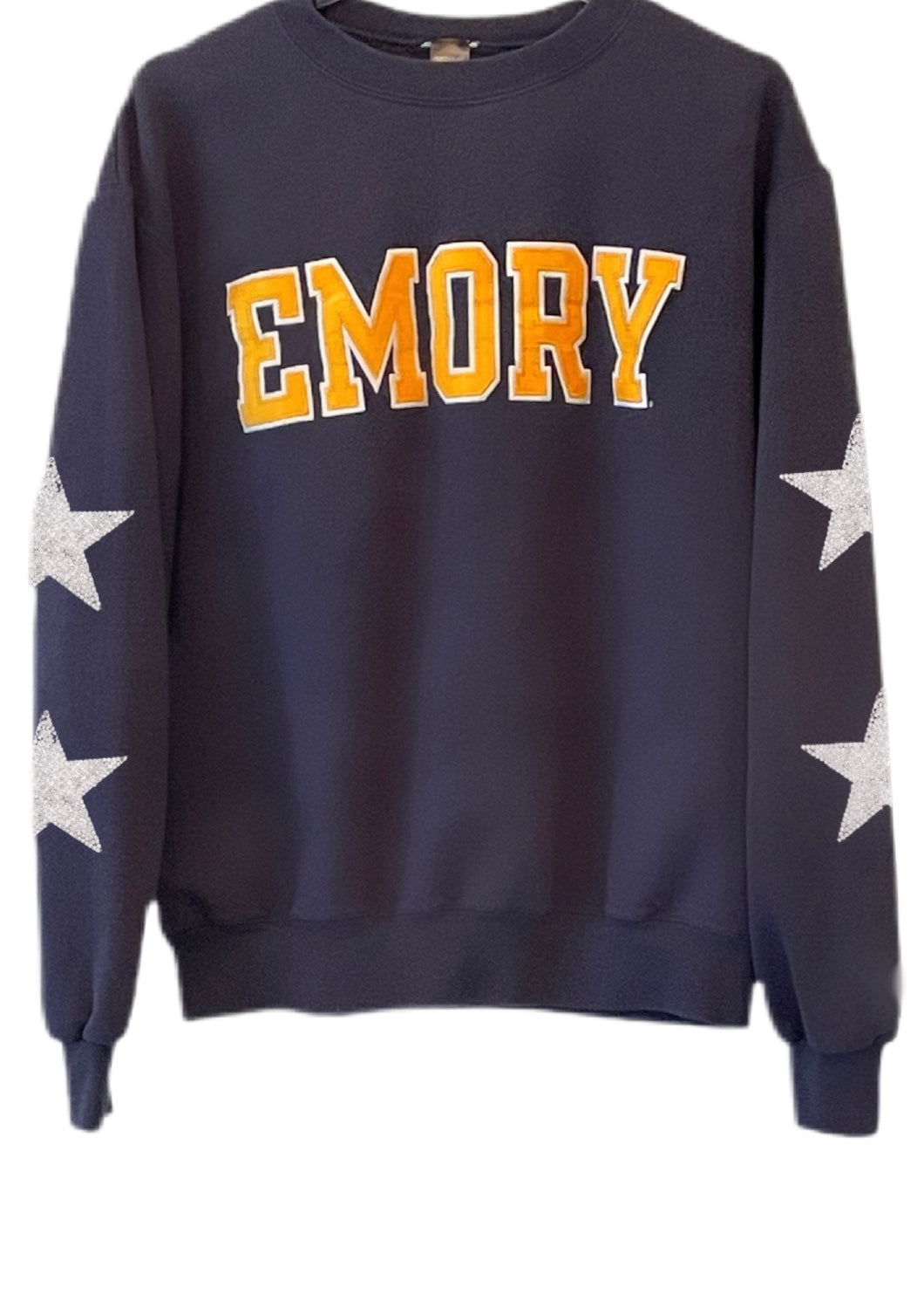 Emory University, One of a KIND Vintage Sweatshirt with Crystal Star Design