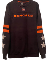 Load image into Gallery viewer, Cincinnati Bengals, NFL One of a KIND Vintage Sweatshirt with Crystal Star Design + Custom Crystal Name + #

