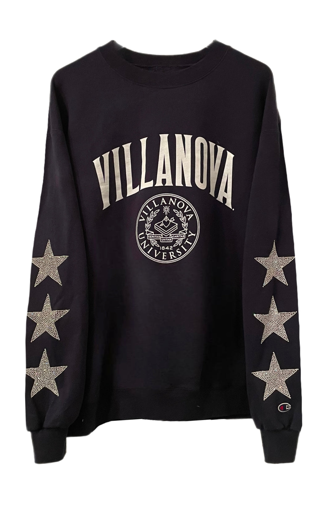 Villanova University, One of a KIND Vintage Sweatshirt with Three  Crystals Star Design