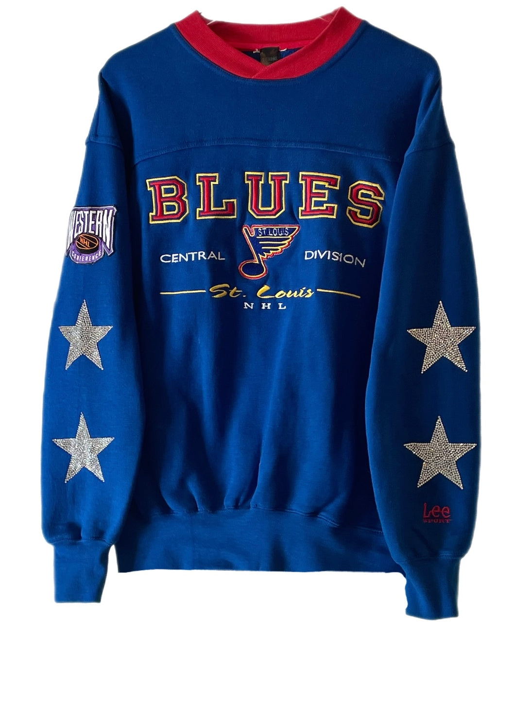 St. Louis Blues, NHL One of a KIND Vintage Sweatshirt with Crystal Star Design