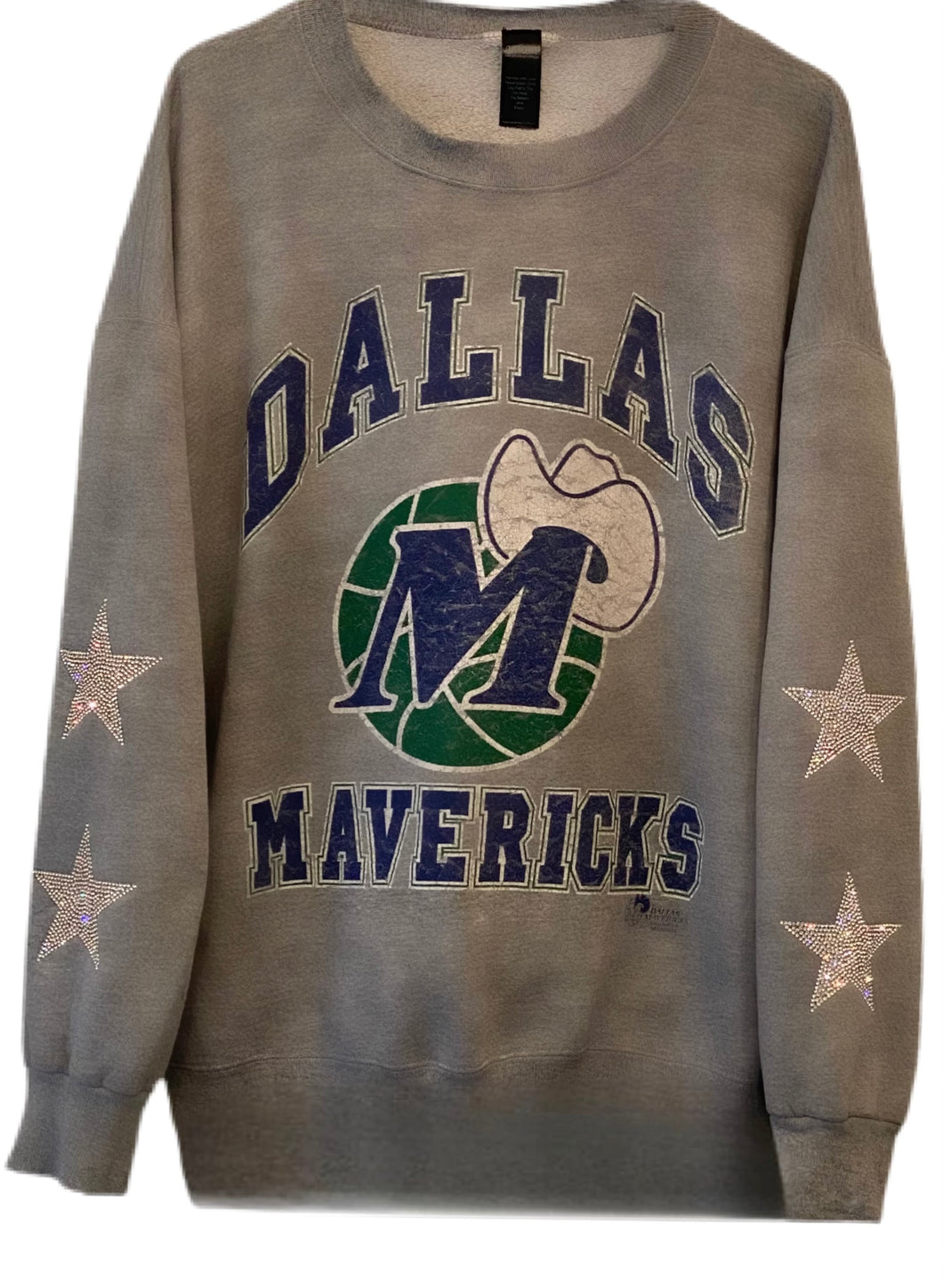 Dallas Mavericks, NBA One of a KIND Vintage Sweatshirt with Crystal Star Design