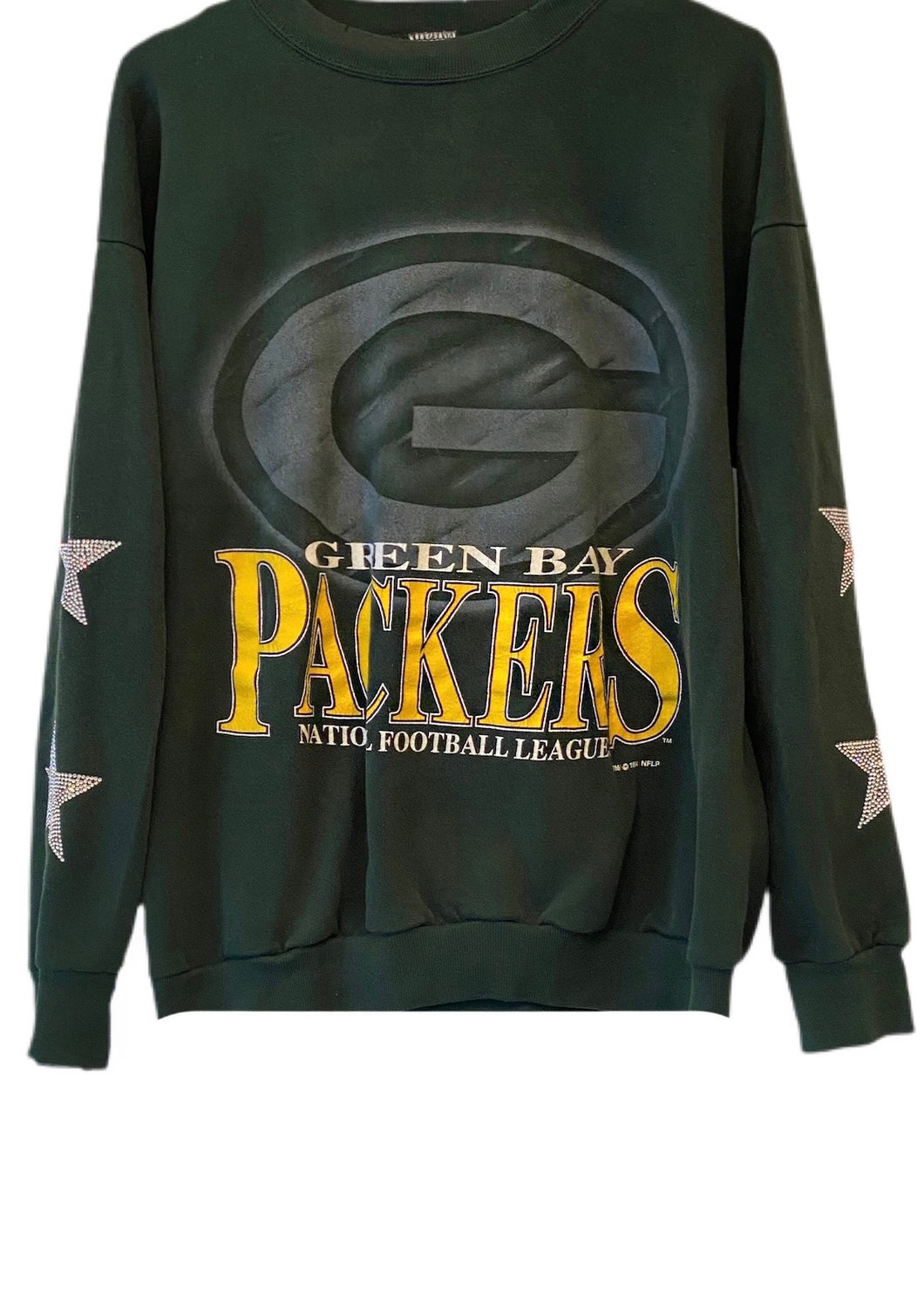 Green Bay Packers, NFL One of a KIND Vintage 1994 Sweatshirt with Crystal Star Design