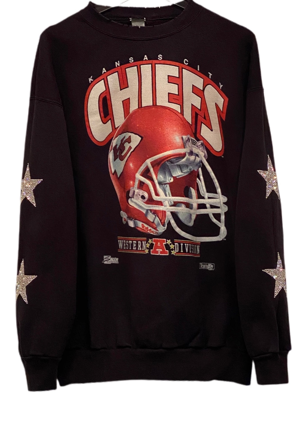 Kansas City Chiefs, NFL One of a KIND Vintage Sweatshirt with Crystal Star Design