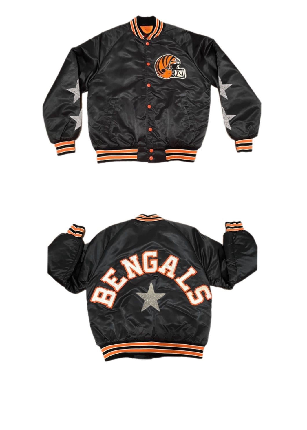 Cincinnati Bengals, NFL One of a KIND ”Rare Find” Vintage Jacket with Crystal Star Design