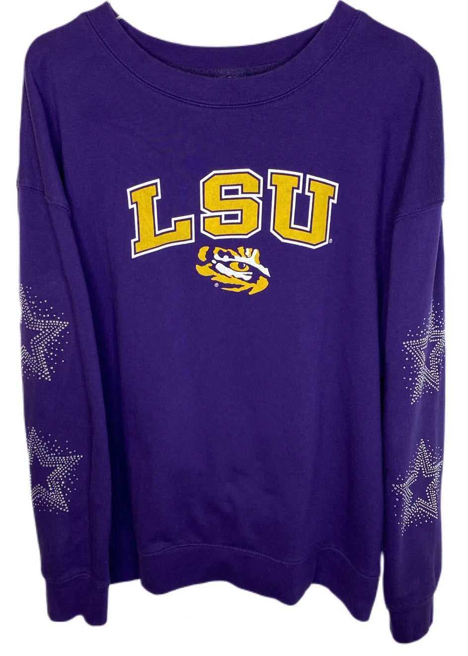 Louisiana State University, LSU Tigers One of a KIND Vintage Sweatshirt with Crystal Starburst Design
