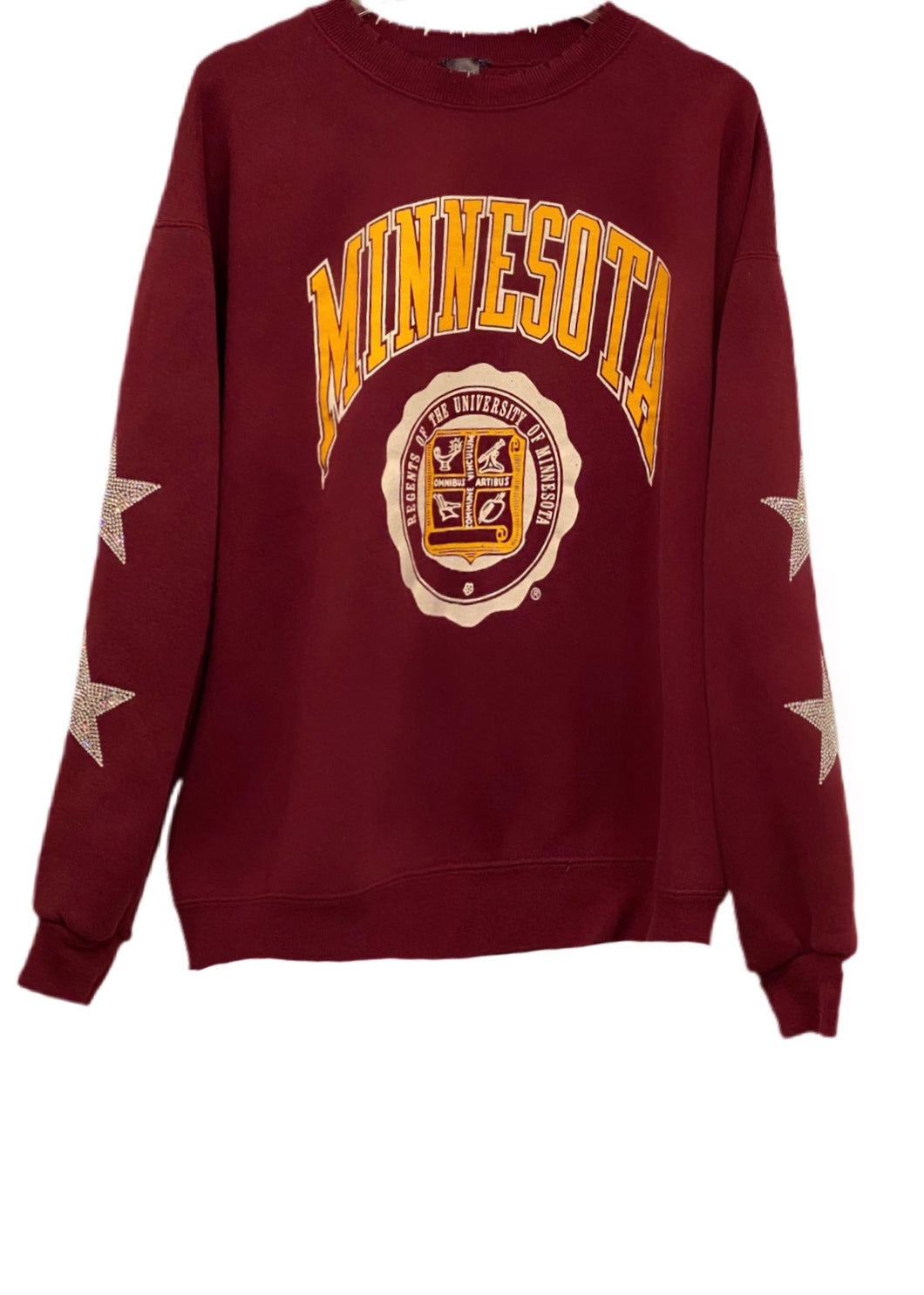 University of Minnesota, One of a KIND Vintage Sweatshirt with Crystal Star Design