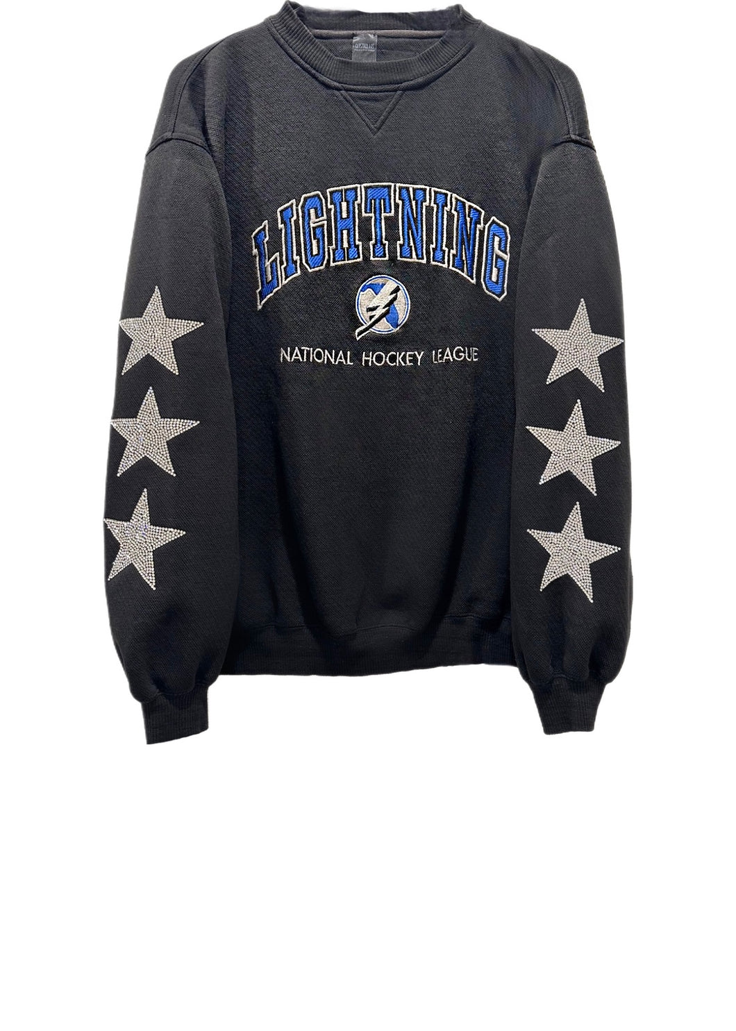 Tampa Bay Lightning, NHL One of a KIND Vintage “Rare Find” Sweatshirt with Three Crystal Star Design