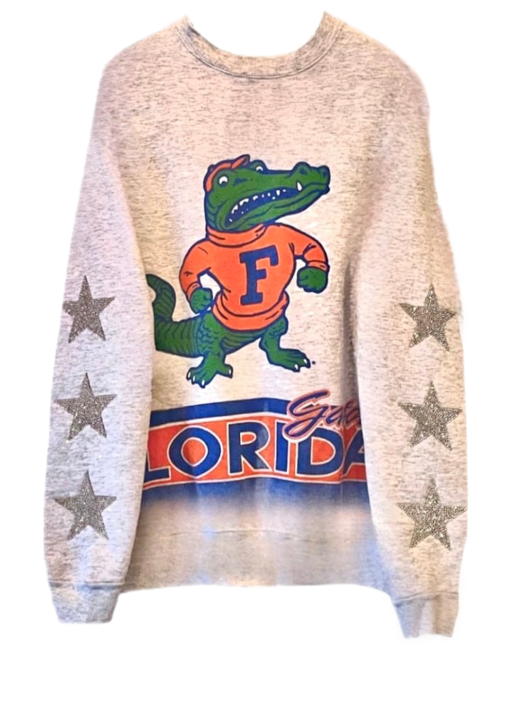 University of Florida, One of a KIND Vintage UF Sweatshirt with Three Crystal Star Design