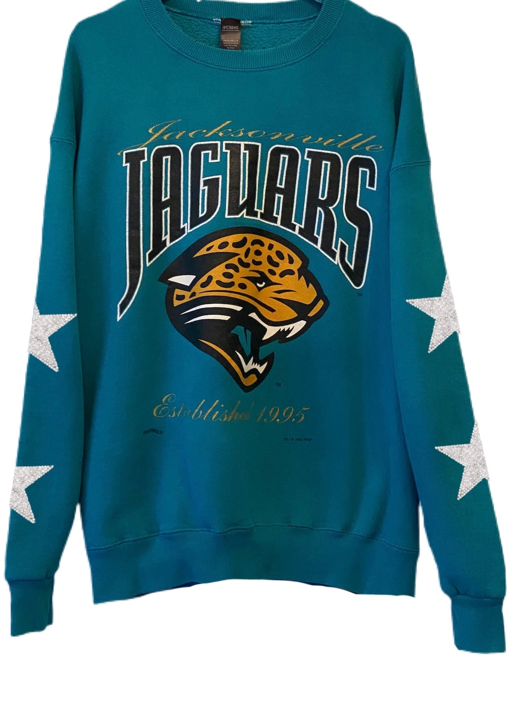 Jacksonville Jaguars, NFL One of a KIND Vintage Sweatshirt with Crystal Star Design