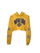 Load image into Gallery viewer, Golden State Warriors, NBA One of a KIND Vintage Cropped Sweatshirt with Crystal Star Design
