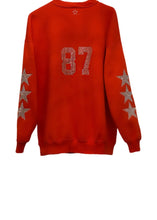 Load image into Gallery viewer, Tampa Bay Buccaneers, Rare Find, NFL One of a KIND Vintage Sweatshirt with Three Crystal Star Design &amp; Custom Crystal #87
