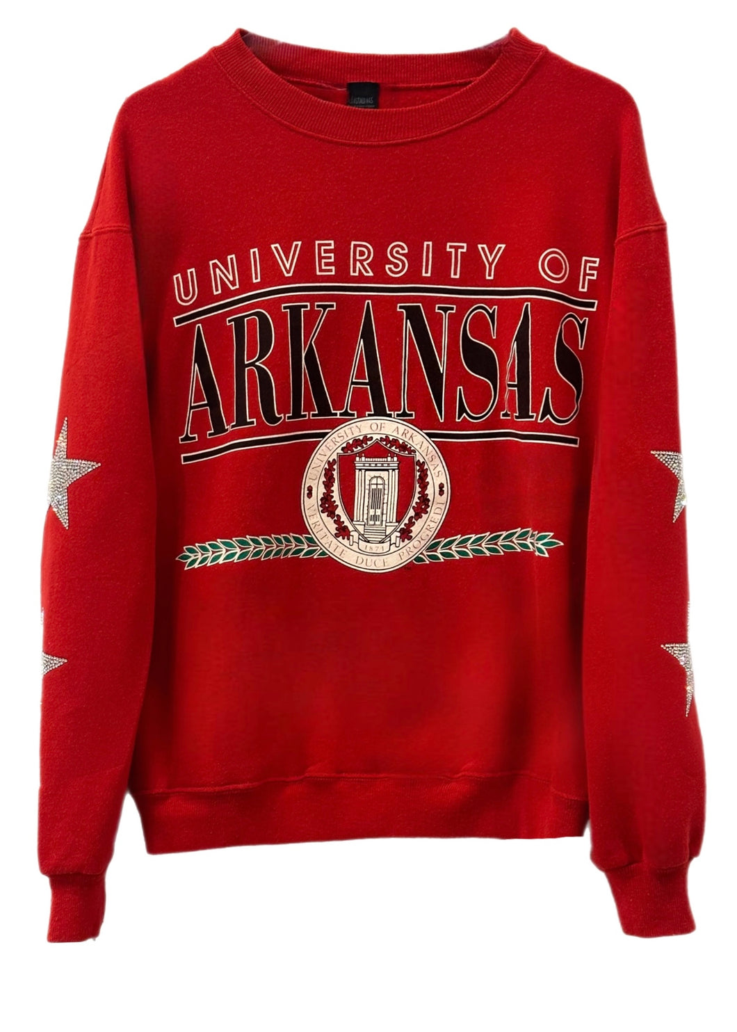 University of Arkansas, One of a KIND Vintage Sweatshirt with Crystal Star Design