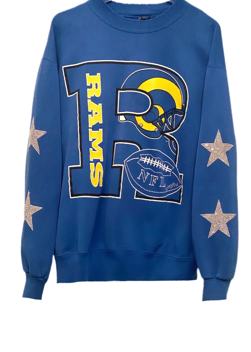 Los Angeles Rams, NFL One of a KIND Vintage LA Rams Sweatshirt with Crystal Star Design