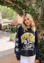 Load image into Gallery viewer, Pittsburgh Steelers, NFL One of a KIND Vintage Sweatshirt with Three Crystal Star Design
