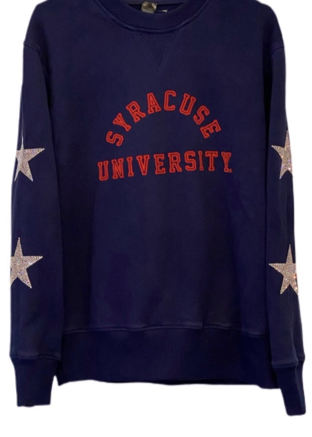 Syracuse University, One of a KIND Vintage Sweatshirt with Crystal Star Design