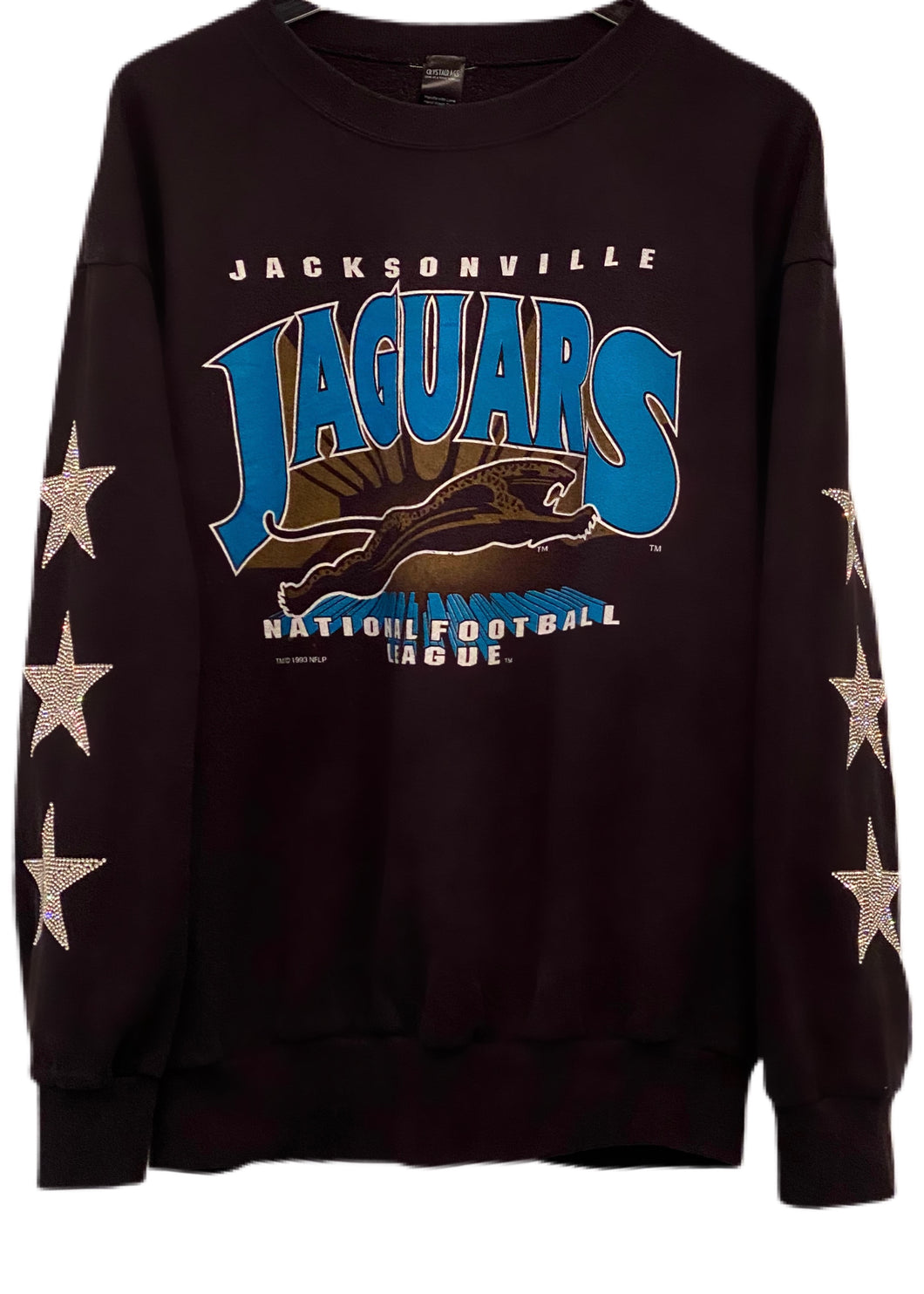 Jacksonville Jaguars, NFL One of a KIND Vintage Sweatshirt with Three Crystal Star Design