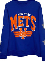 Load image into Gallery viewer, New York Mets, MLB One of a KIND Vintage Sweatshirt with Crystal Star Design
