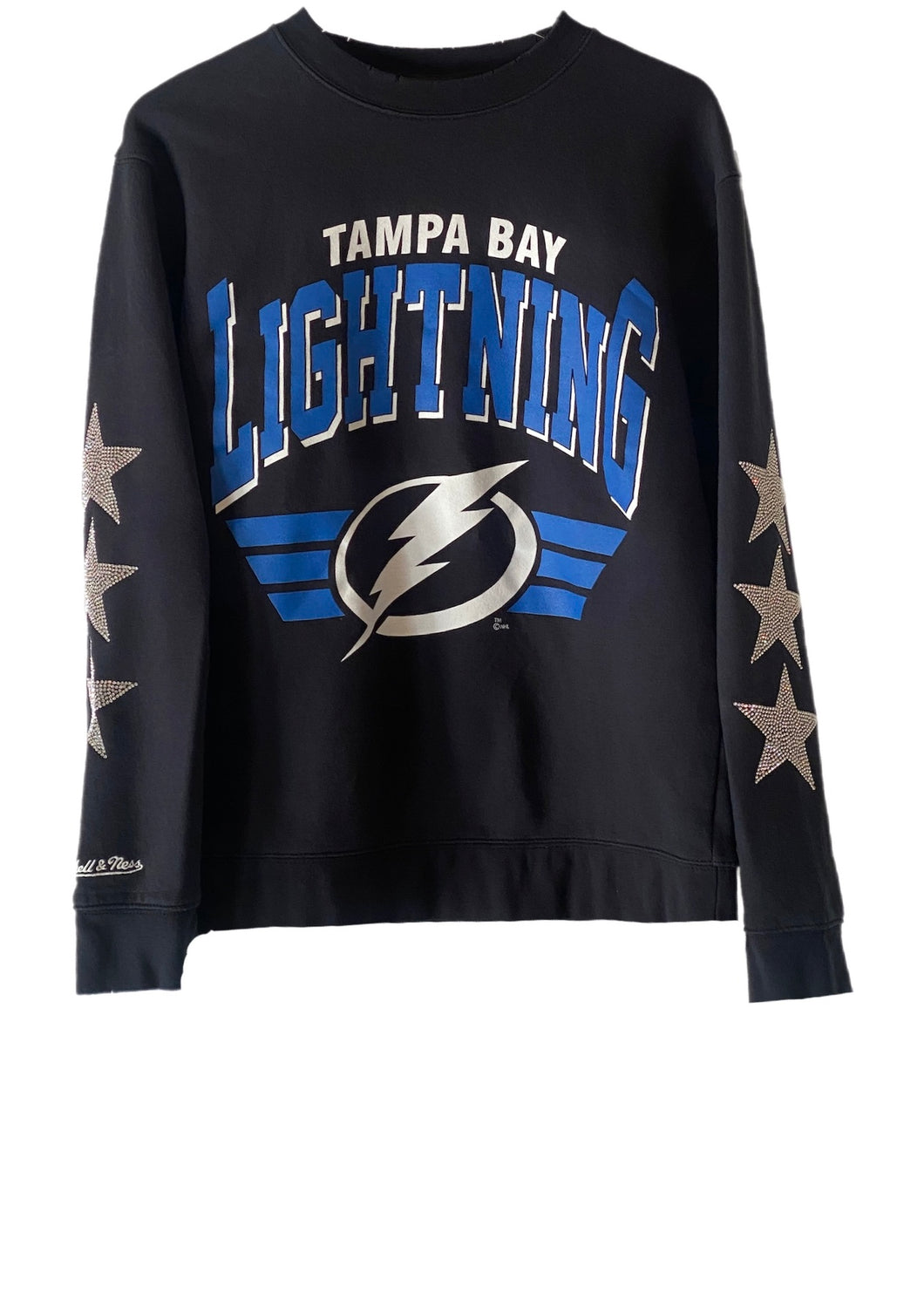 Tampa Bay Lightning, NHL One of a KIND Vintage Sweatshirt with Three Crystal Star Design