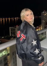 Load image into Gallery viewer, Miami Heat, NBA One of a KIND “Rare Find” Vintage Satin Bomber Jacket with Three Crystal Star Design
