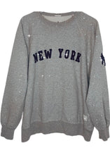 Load image into Gallery viewer, NY Yankees, MLB One of a KIND Vintage Sweatshirt with Overall Swarovski Crystals on the Sleeves
