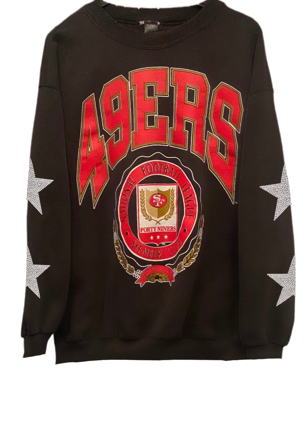 San Francisco 49ers, NFL One of a KIND Vintage Sweatshirt with Crystal Star Design
