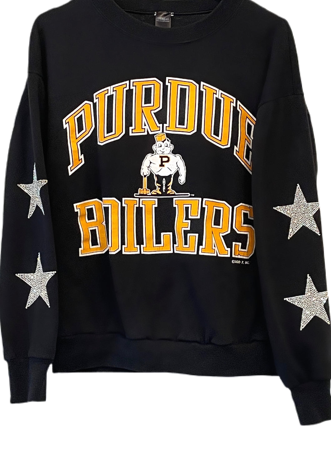 Purdue University, One of a KIND Vintage Sweatshirt with Crystal Star Design