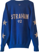 Load image into Gallery viewer, NY Giants, NFL One of a KIND Vintage Sweatshirt with Crystal Star Design + Custom Crystal Name + #
