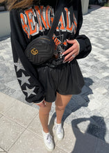 Load image into Gallery viewer, Cincinnati Bengals, NFL One of a KIND Vintage Cropped Hoodie with Three Crystal Star Design
