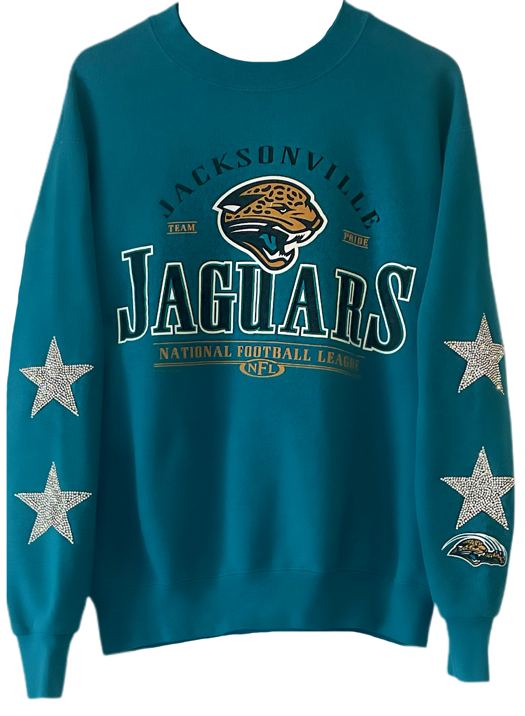 Jacksonville Jaguars, NFL One of a KIND Vintage Sweatshirt with Crystal Star Design