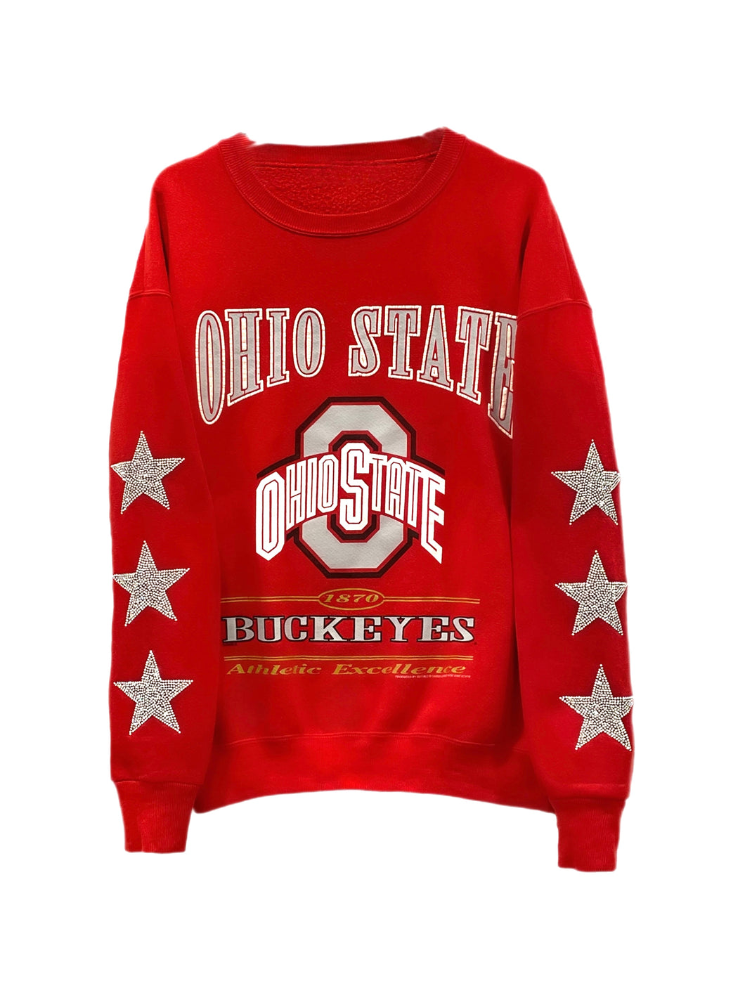 Ohio State University, One of a KIND Vintage Sweatshirt with Three Crystal Star Design