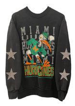 Load image into Gallery viewer, University of Miami, One of a KIND Vintage Miami Hurricanes Sweatshirt with Crystal Star Design
