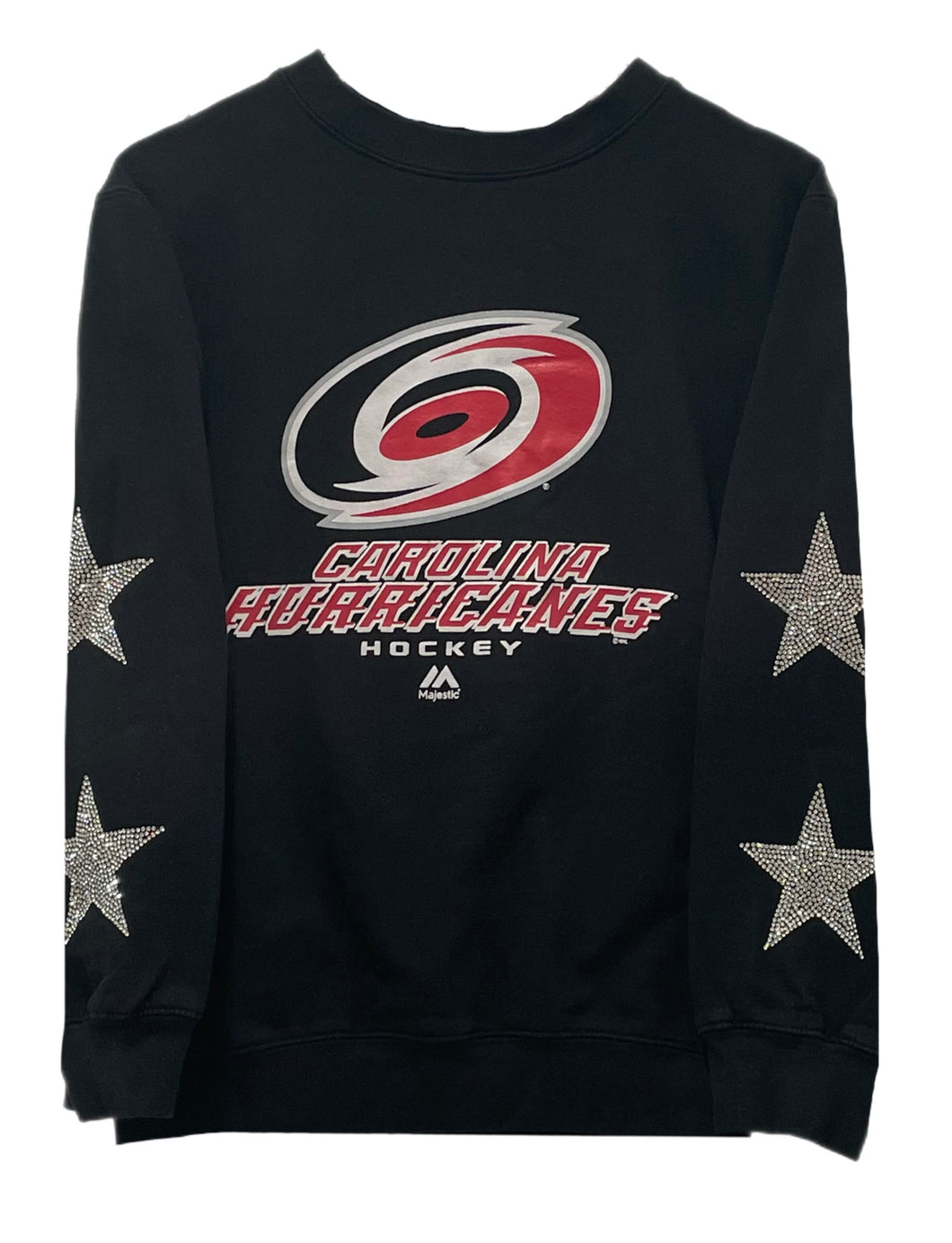 Carolina Hurricanes, Hockey One of a KIND Vintage Sweatshirt with Crystal Stars Design