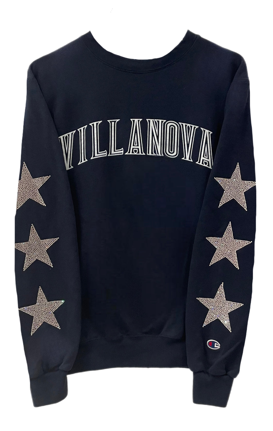 Villanova University, One of a KIND Vintage Sweatshirt with Three Crystals Star Design