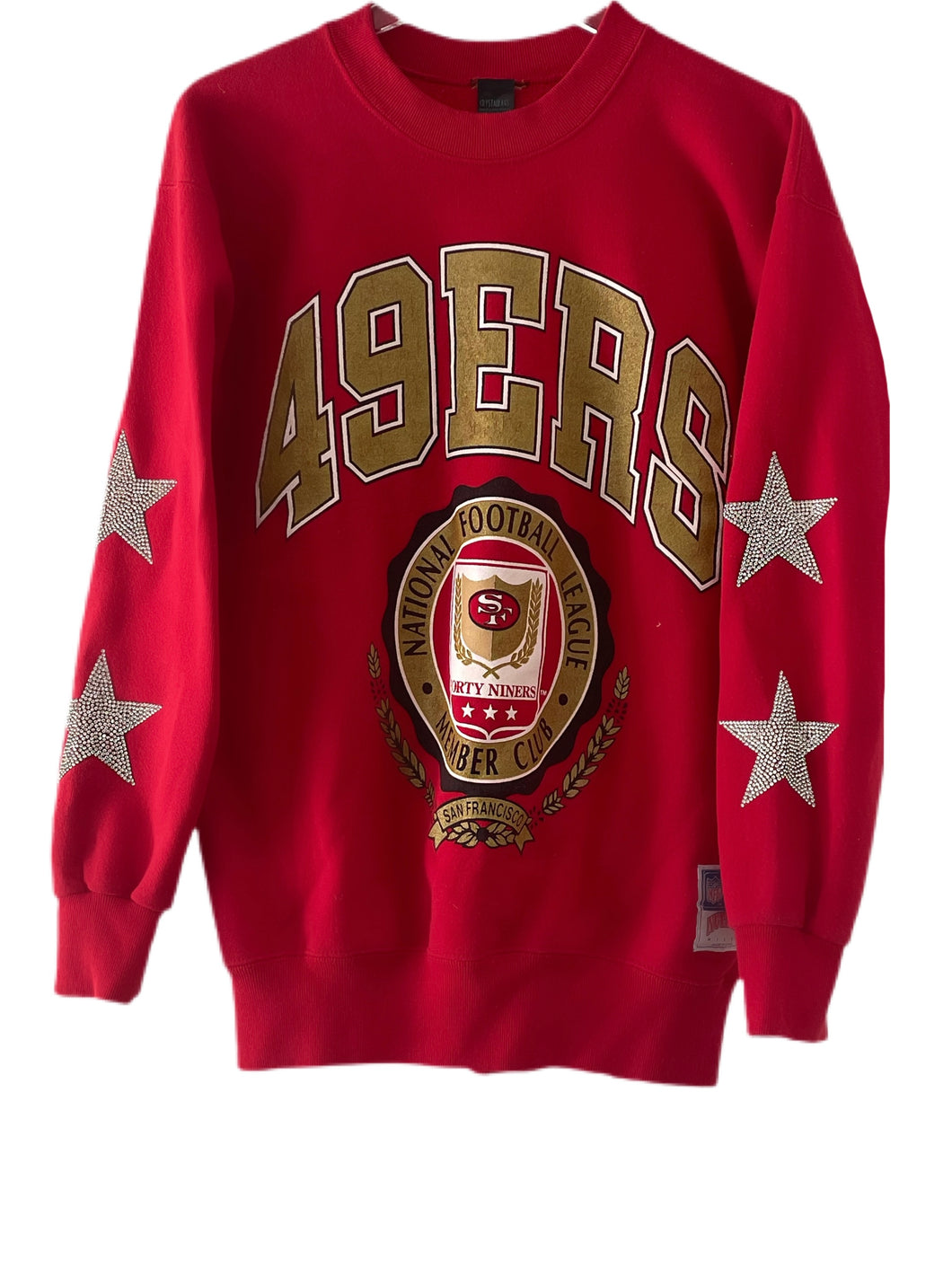 San Francisco 49ers, NFL One of a KIND Vintage Sweatshirt with Crystal Star Design