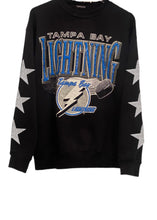 Load image into Gallery viewer, Tampa Bay Lightning, NHL One of a KIND Vintage Sweatshirt with Three Crystal Star Design, Custom Name &amp; Number

